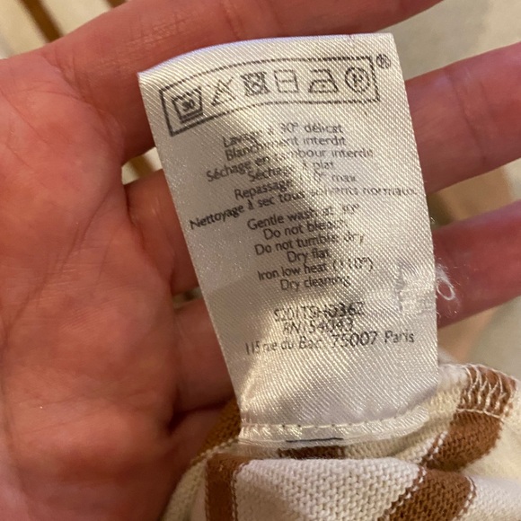 Sezane Colette Marinière Top Écru/Camel - Picture 6 of 6